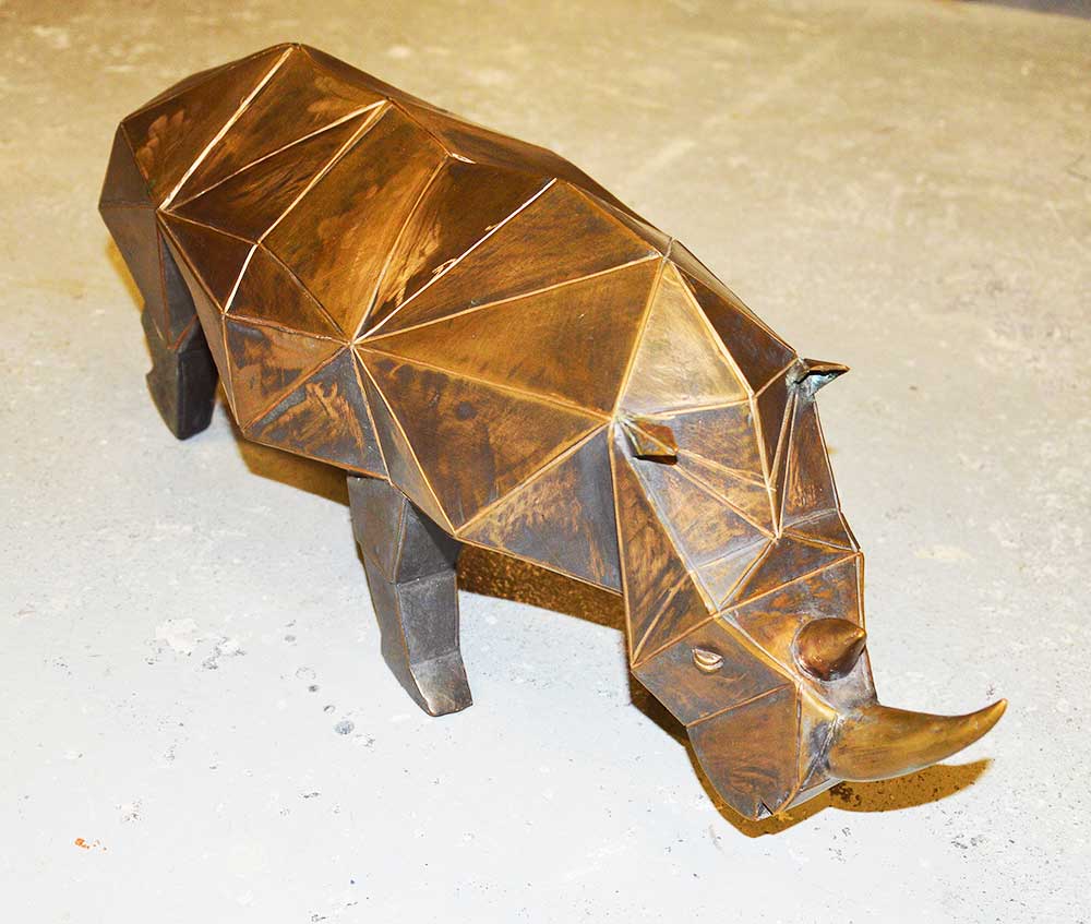 Sculpture Bronze Petit Rhinocéros
